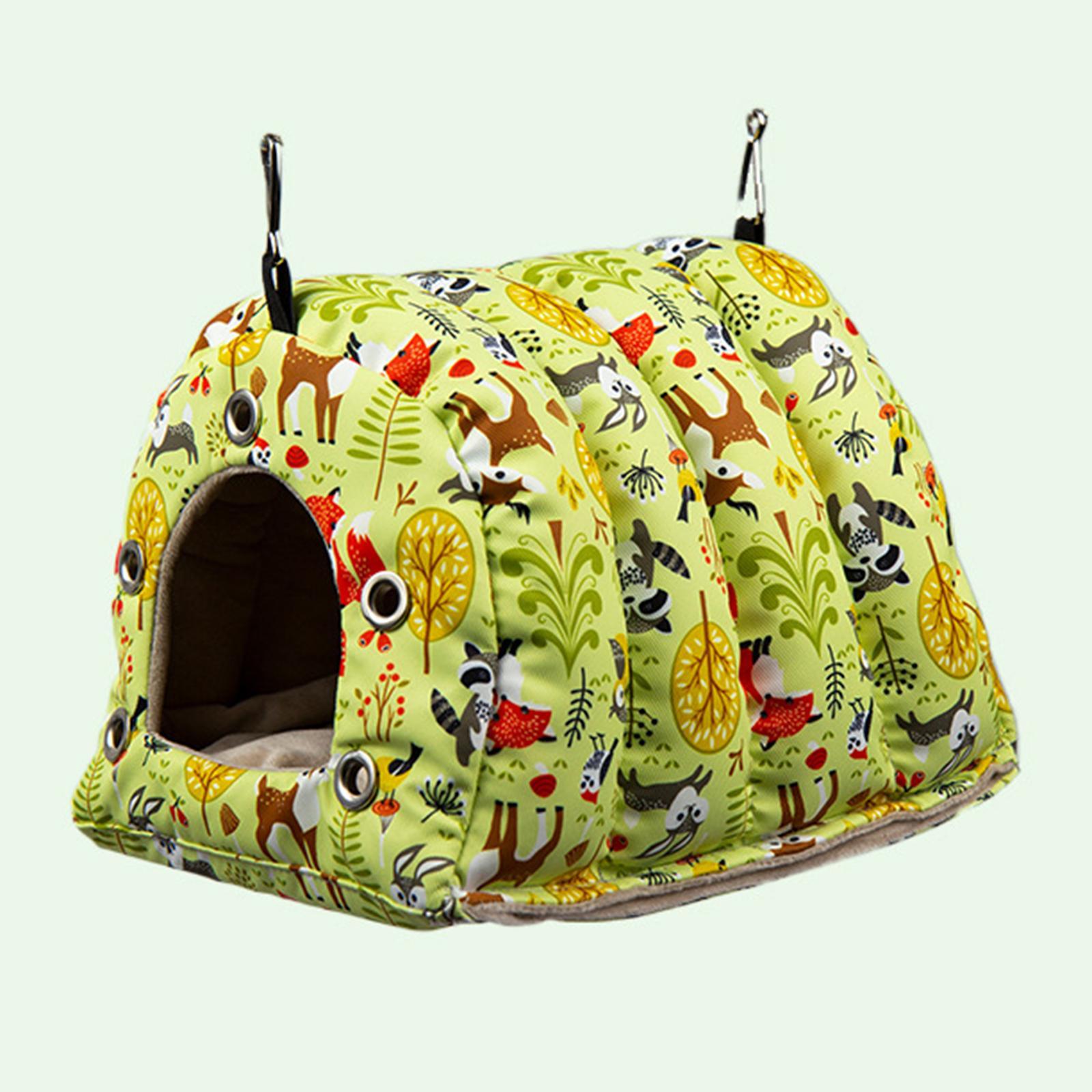 Winter Parrot Cage Tent Hammock Cage Accessories Hut Bird Bed Removable Pads Plush Shed Toy Bird Nest for Parrot Lovebirds Finches Cockatoo