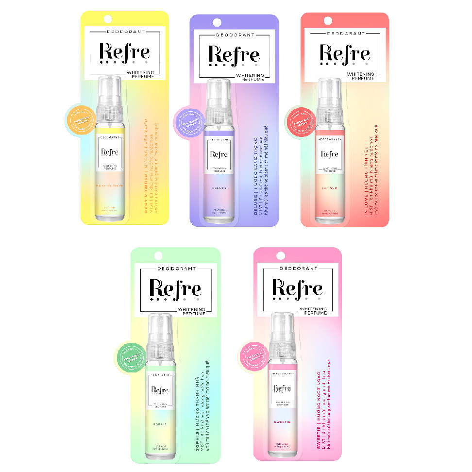 Xịt Khử Mùi Dưỡng Trắng Hương Nước Hoa Refre Whitening Baby Powder Hương Phấn Thơm