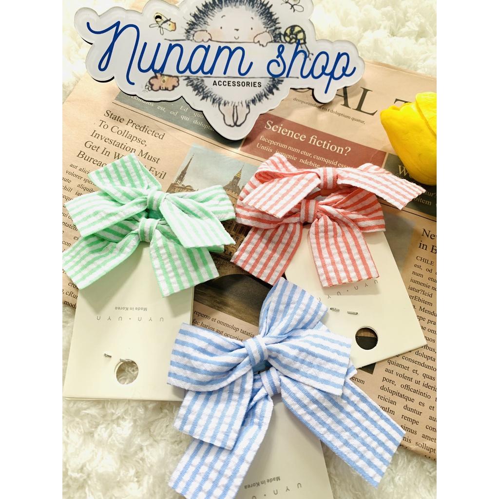 Set 2 - Cột tóc phối nơ carô hàn quốc dễ thương - Nunam shop