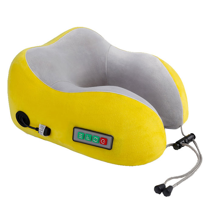 Gối ngủ massage chữ U tạo nhiệt hỗ trợ trị đau mỏi cổ pin sạc YIJIA YJ-818 - Màu ngẫu nhiên. Phù hợp đi tàu, xe, máy bay, văn phòng