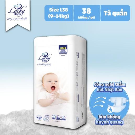 Tã Bỉm Quần Lucky Baby Không Huỳnh Quang, Siêu Thấm Hút L38 (9-14kg)