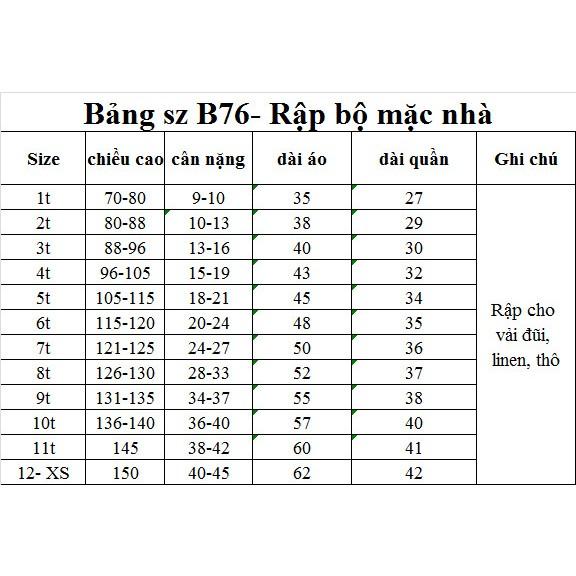 Rập giấy bộ quần áo mã B76 (BẢN VẼ)