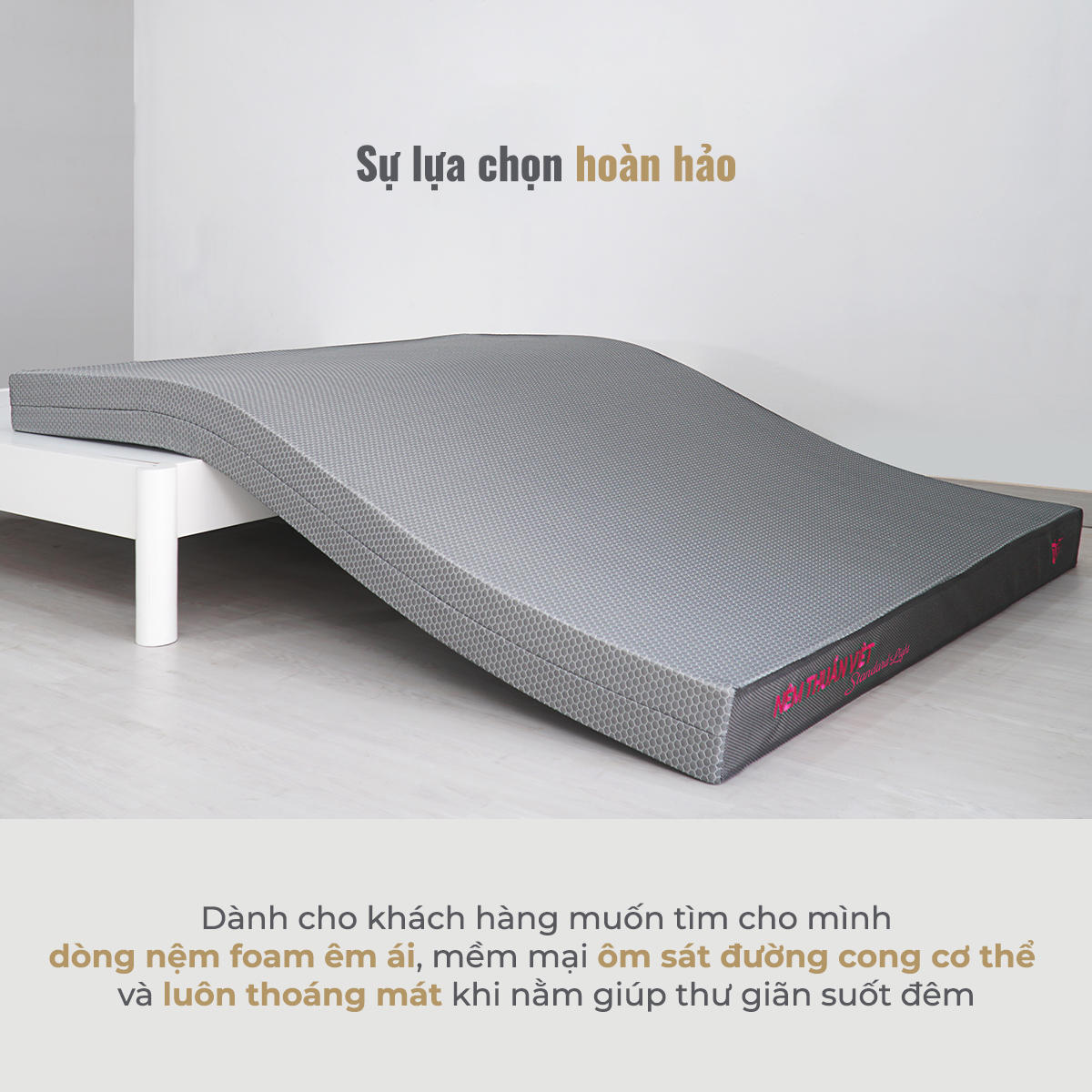 Nệm Foam Hoạt Tính Thuần Việt Standard Light - Miễn Phí Vận Chuyển, Bảo Hành 10 Năm, Trả Góp 0%