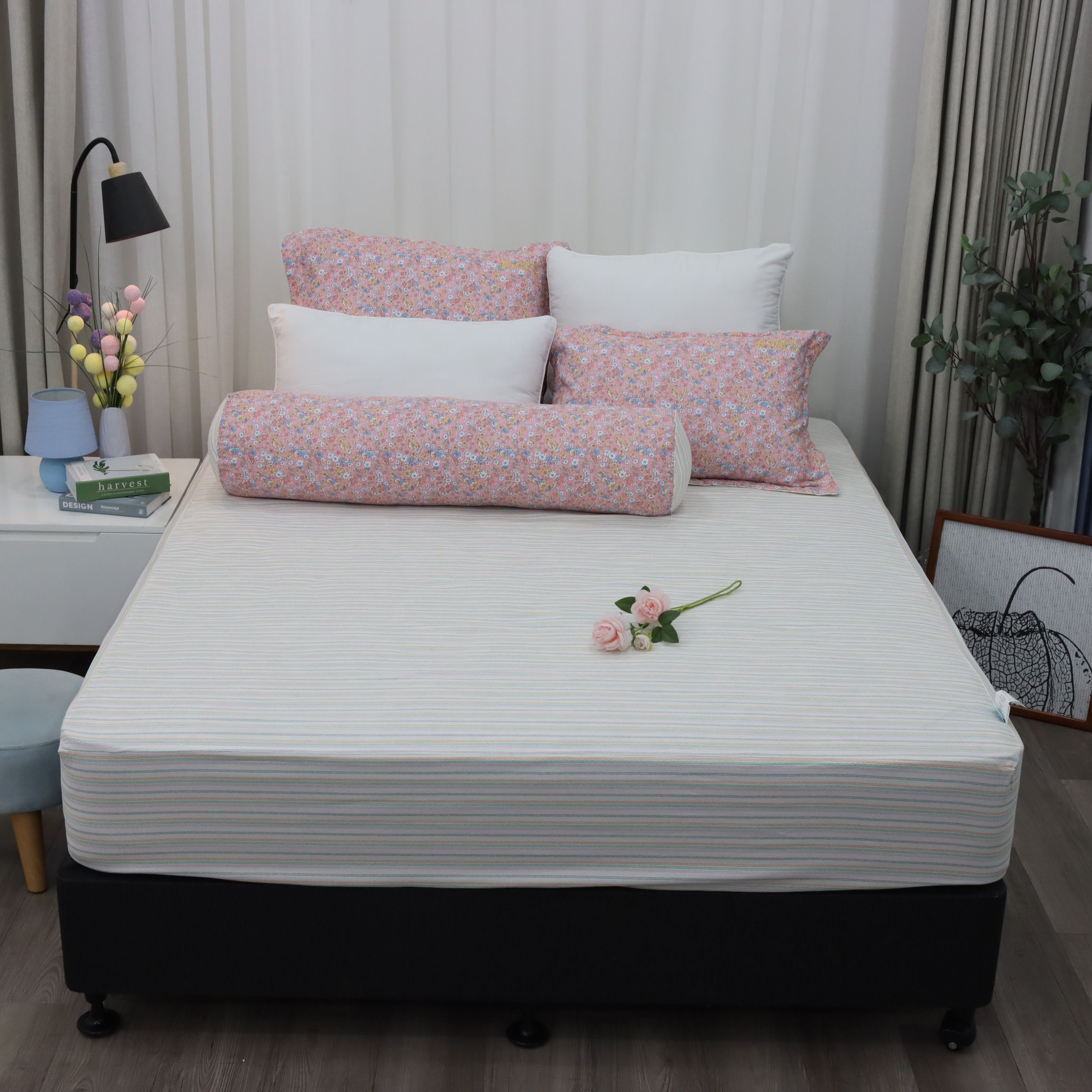 Bộ ga giường K-Bedding KMTP303 chất liệu Microtencel mềm mại, thoáng mát (KHÔNG BAO GỒM CHĂN)