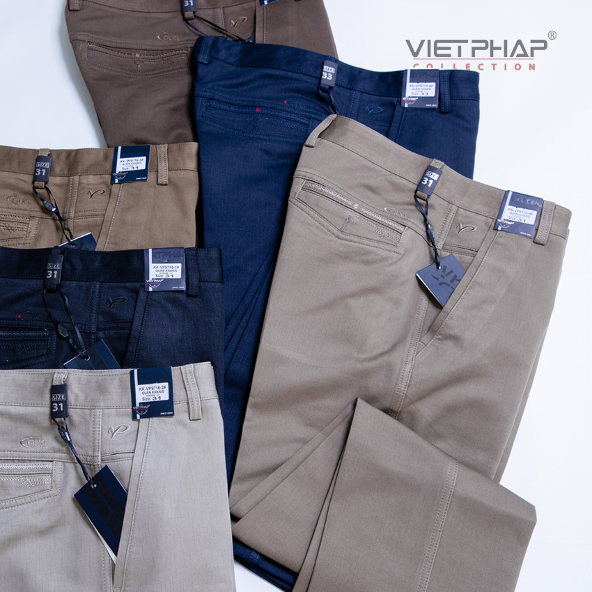 Quần Kaki Nam Không Ly VIỆT PHÁP / Hoạ Tiết Chìm Cao Cấp 9716