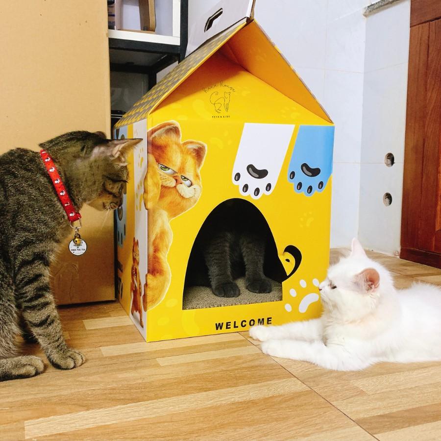 Nhà Giấy Duplex Cho Mèo Nhà Mèo Carton bồi Duplex Nhà Giấy Cho Mèo Nhà Mèo Bằng Giấy - Ổ Nằm Cho Mèo