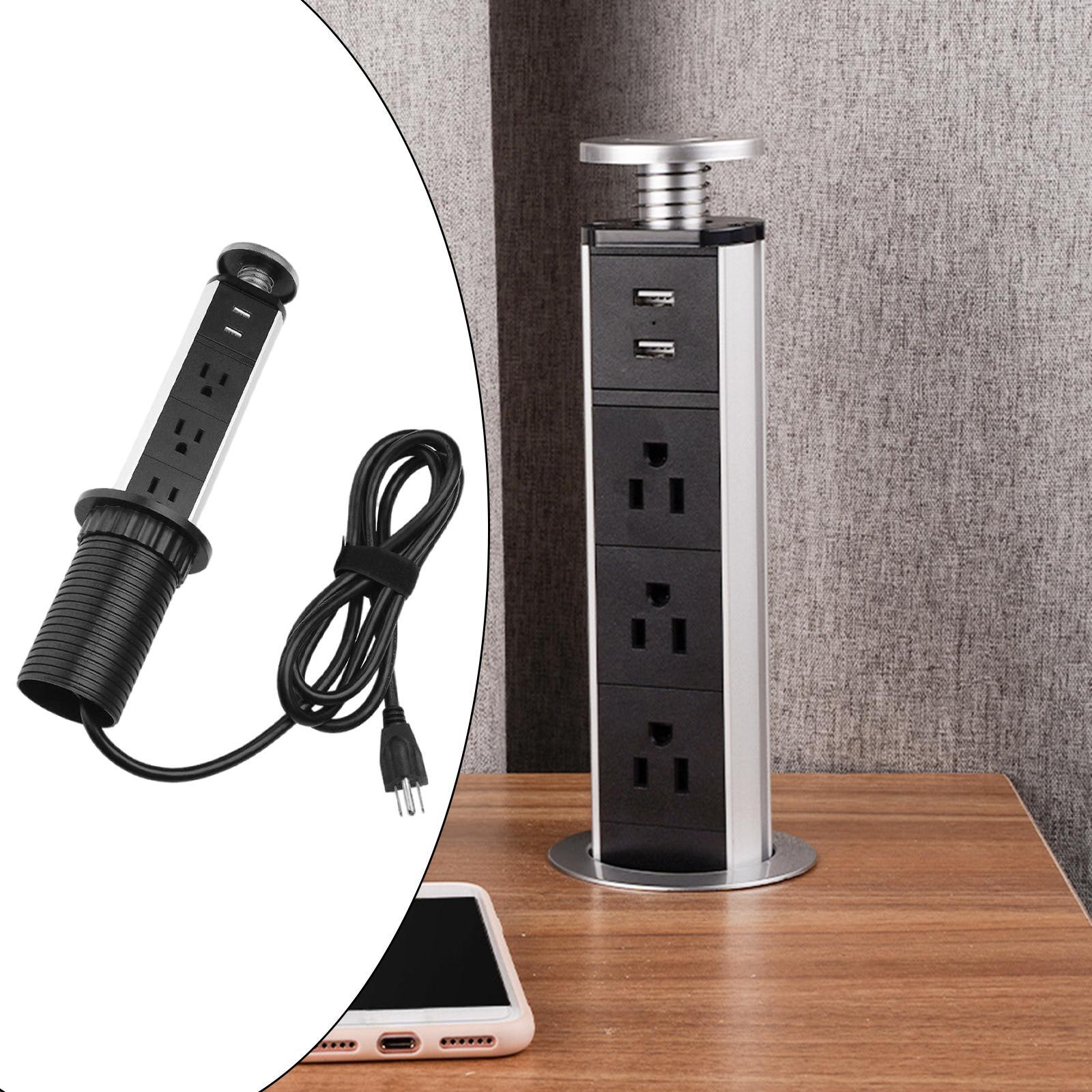 Pull up Power Pod Unit 3 Plugs 2 Charge USB Kitchen Table