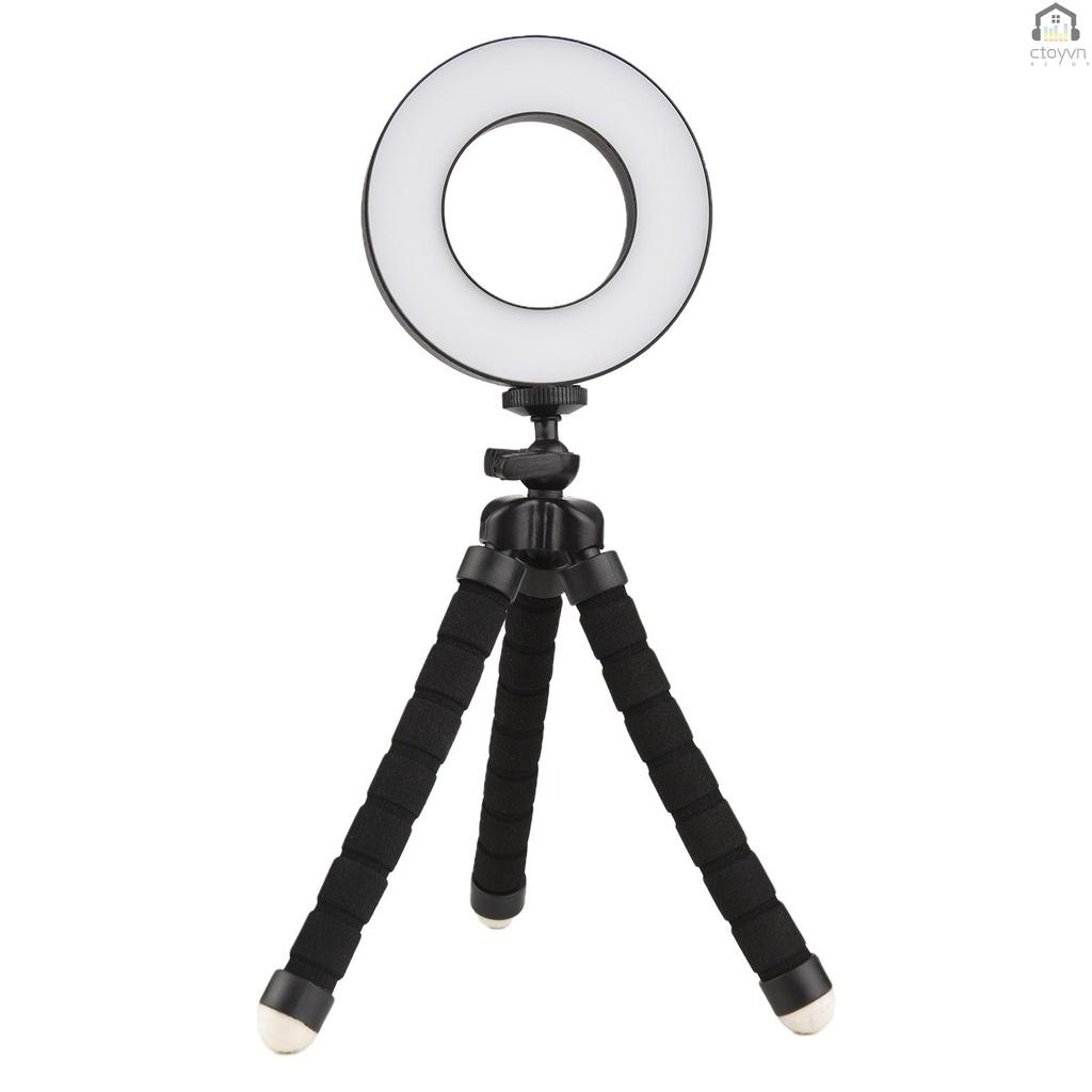 Vòng đèn 3 màu 9CM/3.5IN có giá đỡ ba chân để bàn 3200K -6000K 10 có thể điều chỉnh độ sáng cho phát sóng trực tiếp