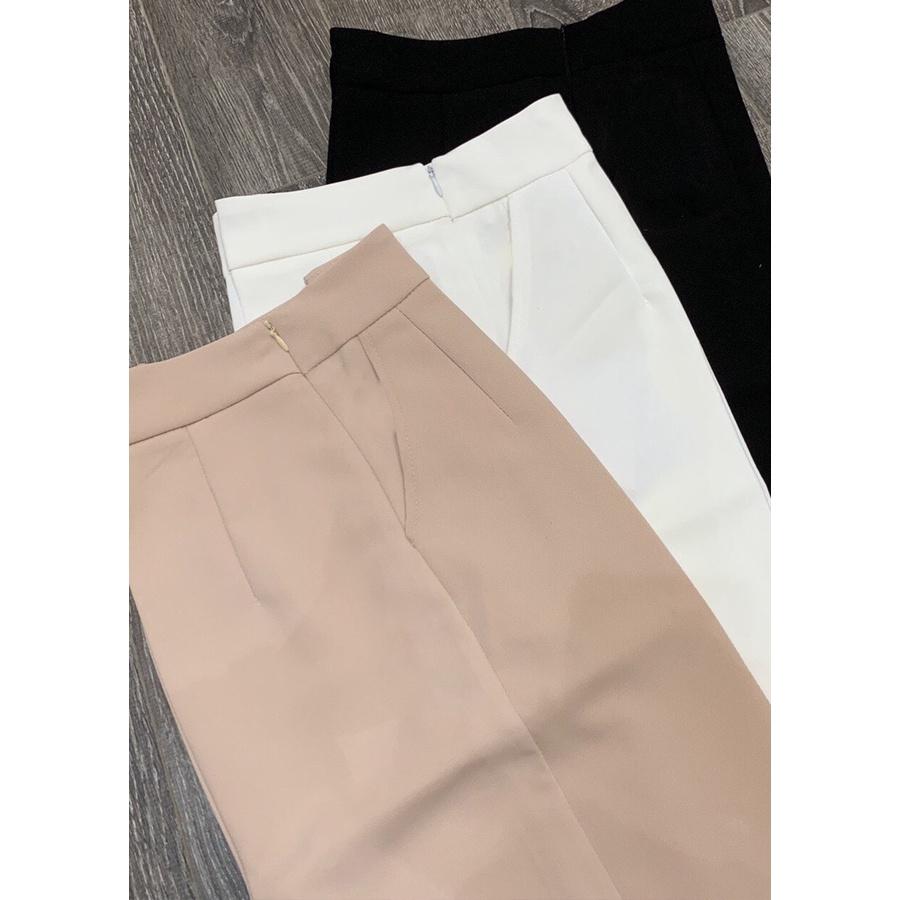 Quần culottes ống rộng nút lưng cao chất dày mịn Lovi