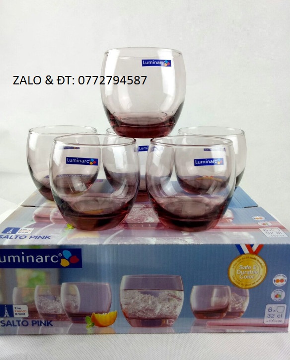 Ly Thủy Tinh PHÁP Salto Ice Pink Rock 320ml | Thủy Tinh Màu Cao Cấp