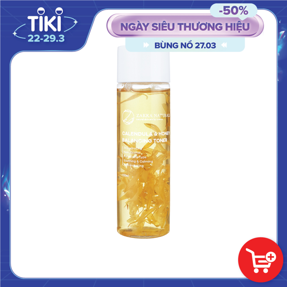 Sữa Dưỡng Không Dầu Dịu Da &amp; Phục Hồi Độ Ẩm Zakka Naturals Calendula Milky Liquid 150ml