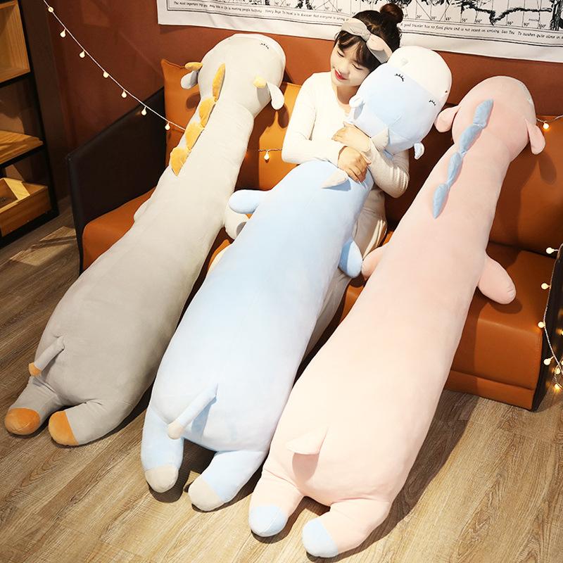Kawaii Cừu Lớn Hà Mã Bò Sang Trọng Đồ Chơi Nhồi Bông Cừu Dài Gối Búp Ngủ Ngon, Gối Trang Trí Dành Cho Búp Bê trẻ Em Bé Gái