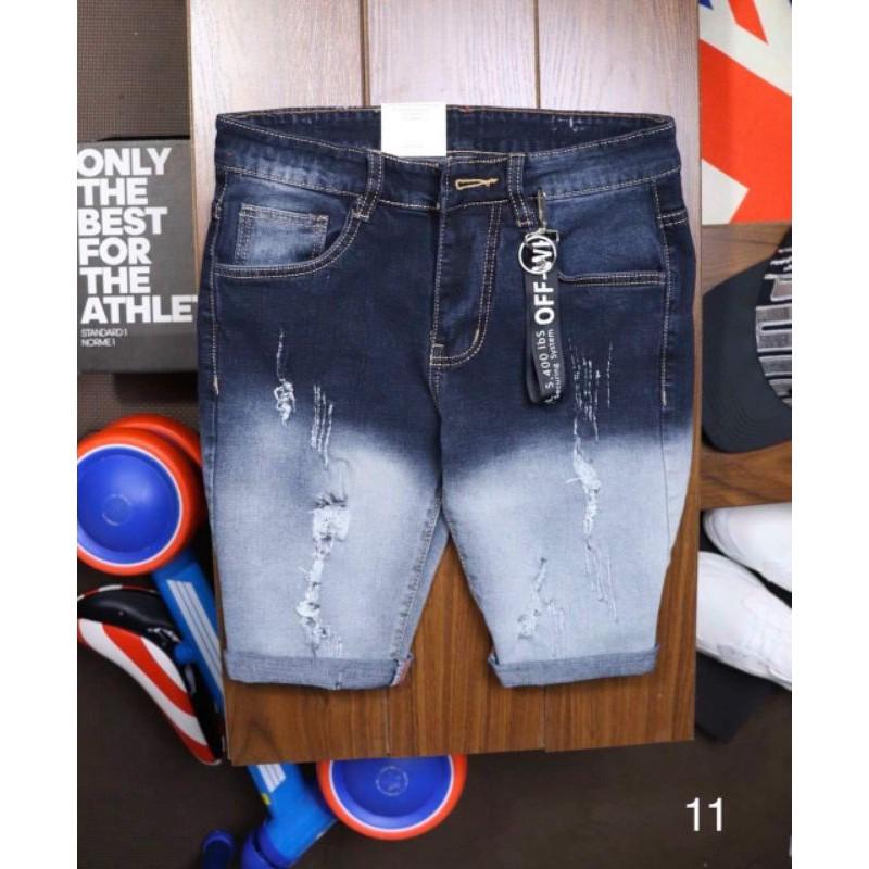 Quần short jeans nam cao cấp rách wax 1