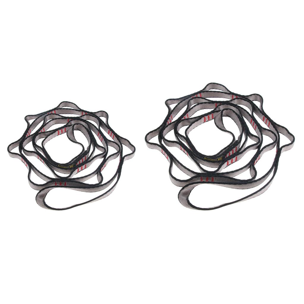 2pcs Downhill Rock Climbing Daisy Chain Rope Equipment Carabiner 22KN 180+150cm