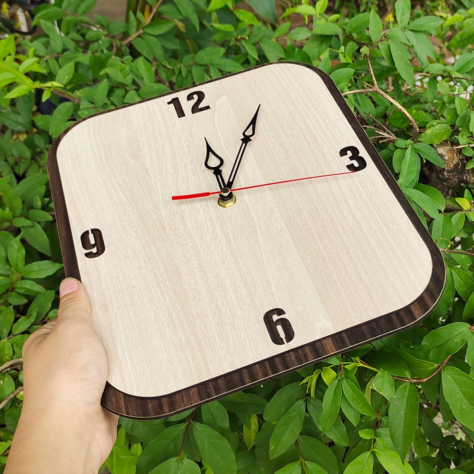 Đồng hồ gỗ treo tường máy kim trôi trang trí nhà ở quán cafe chung cư căn phòng khách sạn