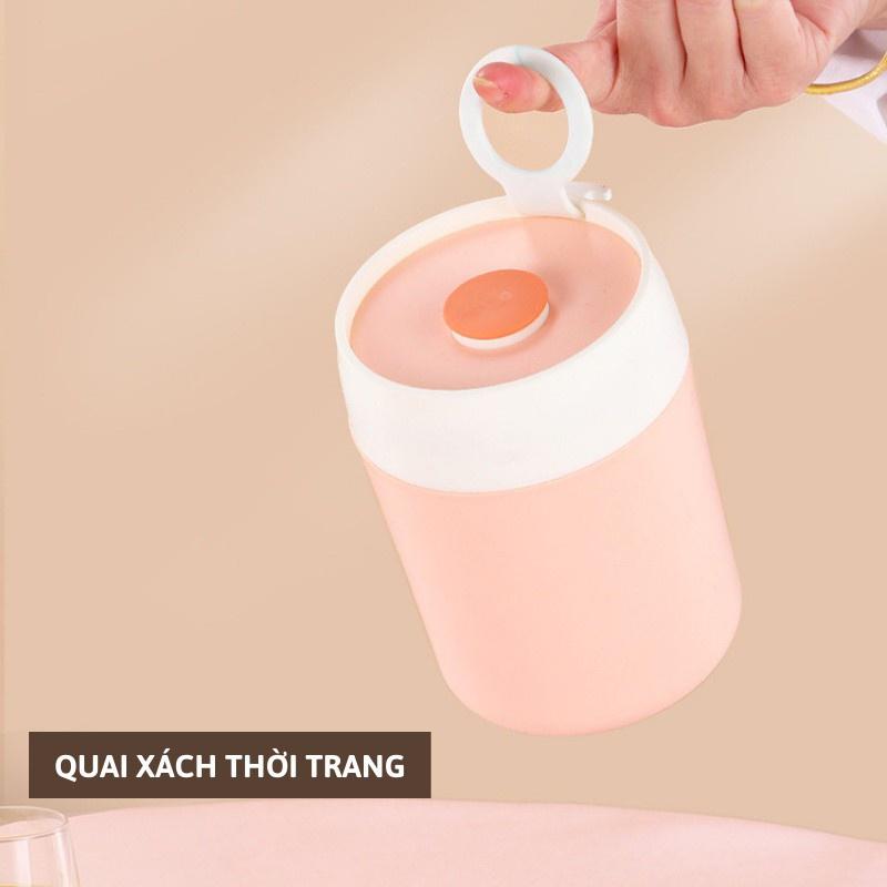 Cốc Đựng Canh Inox 304 Kèm Muỗng Riêng, Hộp Đựng Cháo Canh Soup Bền Đẹp Có Tay Xách Nắp Đậy