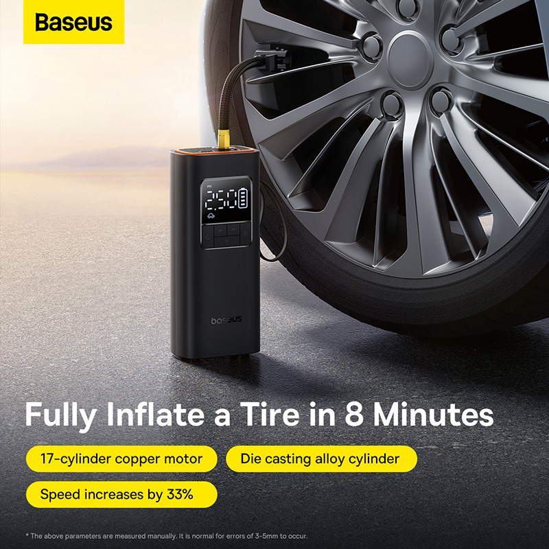 Máy Bơm Lốp ÔTô Baseus SuperMini Pro Series Wireless Car Inflator Cluster Black (Hàng chính hãng)
