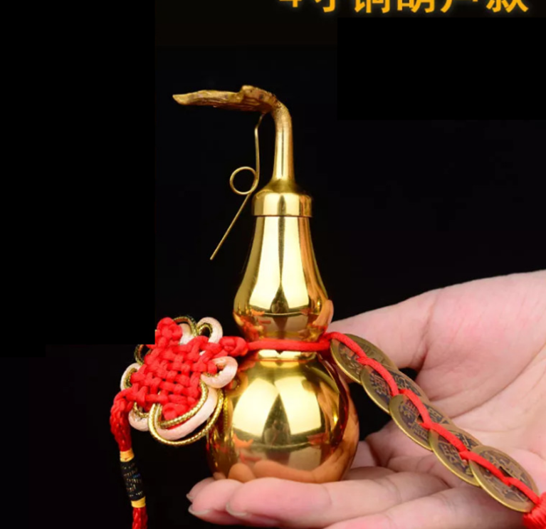 Đồng Nguyên Chất Dây Đồng Xu Ngũ Đế kèm Hồ Lô Đồng Tài Lộc