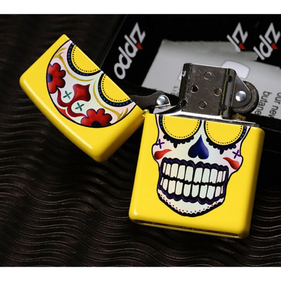 Bật Lửa Zippo Day Of The Dead Skull Lemon Chính Hãng Usa