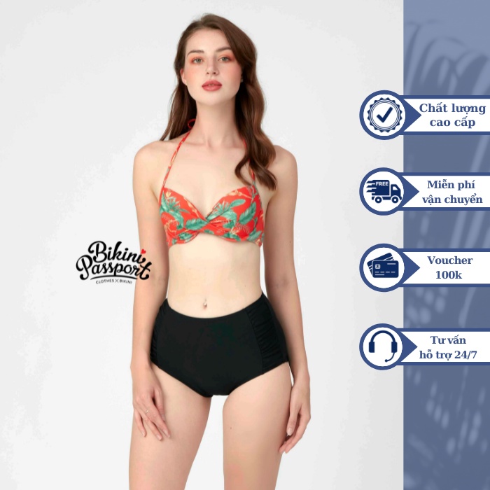 Áo bơi Nữ BIKINI PASSPORT kiểu dáng có Gọng- màu Cam - BS135_OR