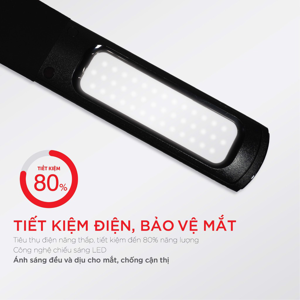 Đèn học LED để bàn chống cận, Lamp làm việc đọc sách cho mọi lứa tuổi, công nghệ tiết kiệm điện độ bền cao ánh sáng chống lóa, có 3 chế độ điều chỉnh độ sáng, có thể điều chỉnh các góc đến 150 độ, tích hợp nhiều tính năng