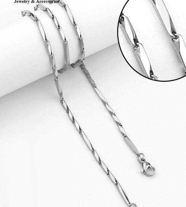 Dây Chuyền Nam Inox 2 Ly Tuổi Teen - Trắng