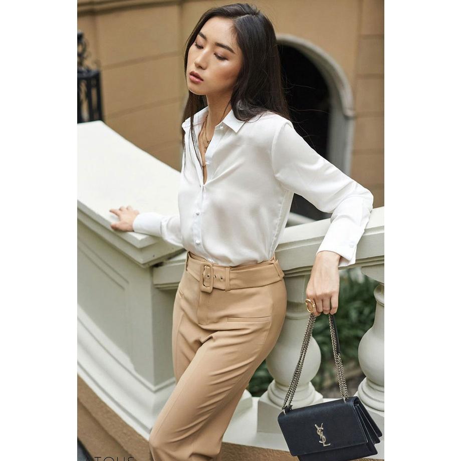 Atous Áo Sơ Mi Dài Tay Lụa HAZEL