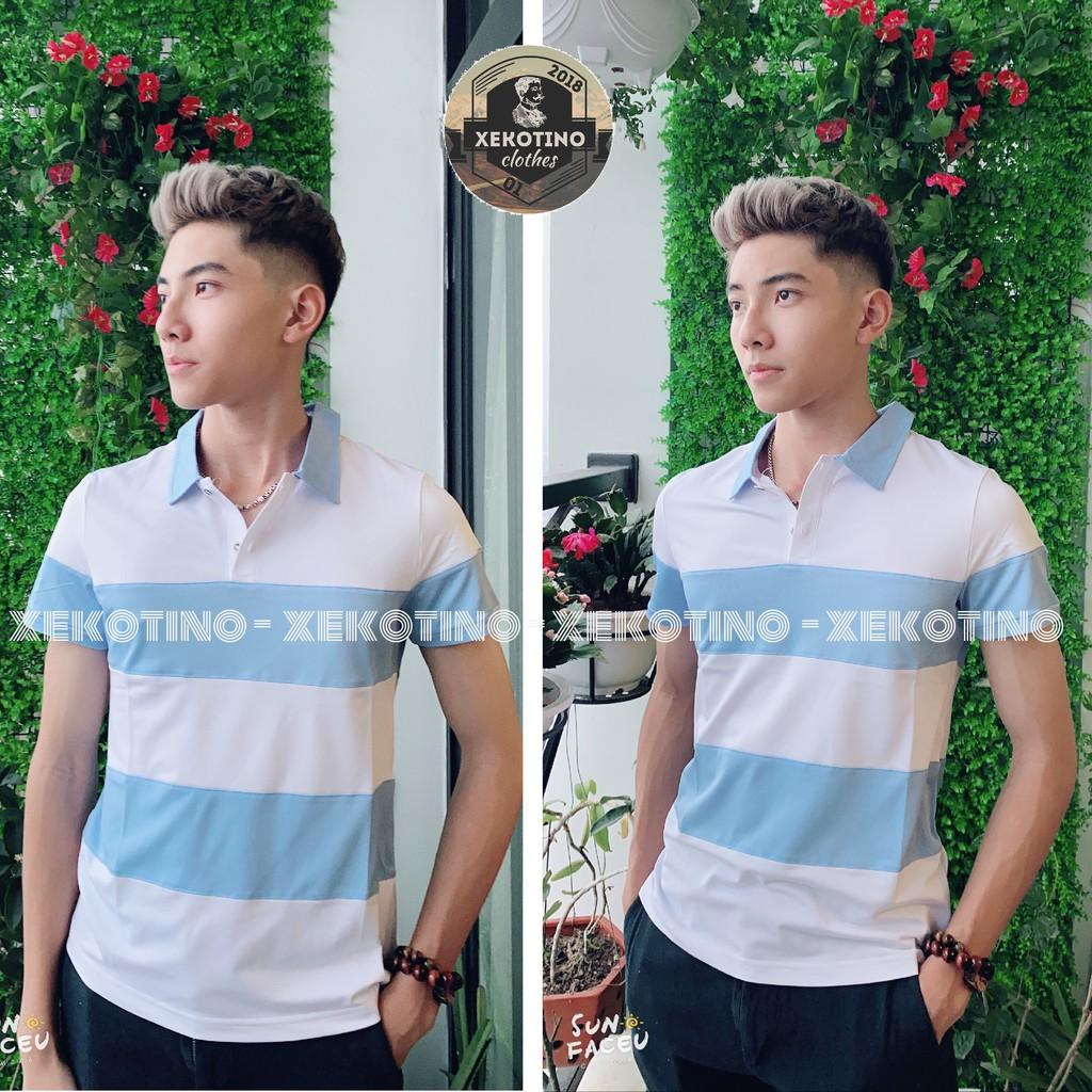 Áo thun Polo nam Chất Vải Cá Sấu Co giãn tốt , Áo Polo nam Cổ Bẻ Ngắn Tay Lịch lãm, Trẻ Trung XEKOTINO