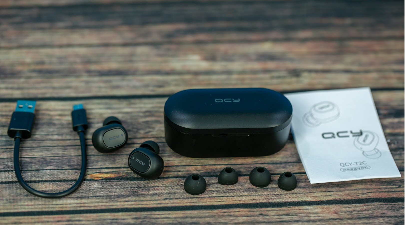 Tai Nghe Bluetooth Không Dây QCY-T2C Hàng Chính Hãng (Tặng Kèm Dây Sạc Veger )