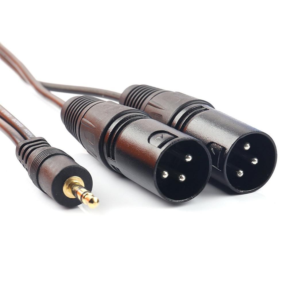 3.5 mm Stereo 1/8" to Dual Male XLR Splitter Patch Cable