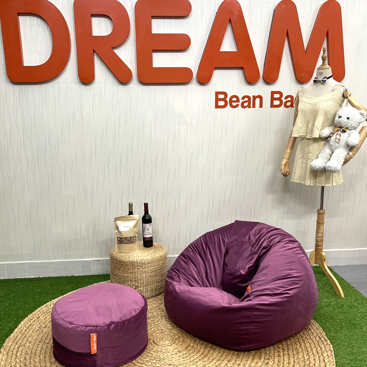 Bộ Ghế Lười Giọt Nước Nhung Tím Ruốt Home Dream
