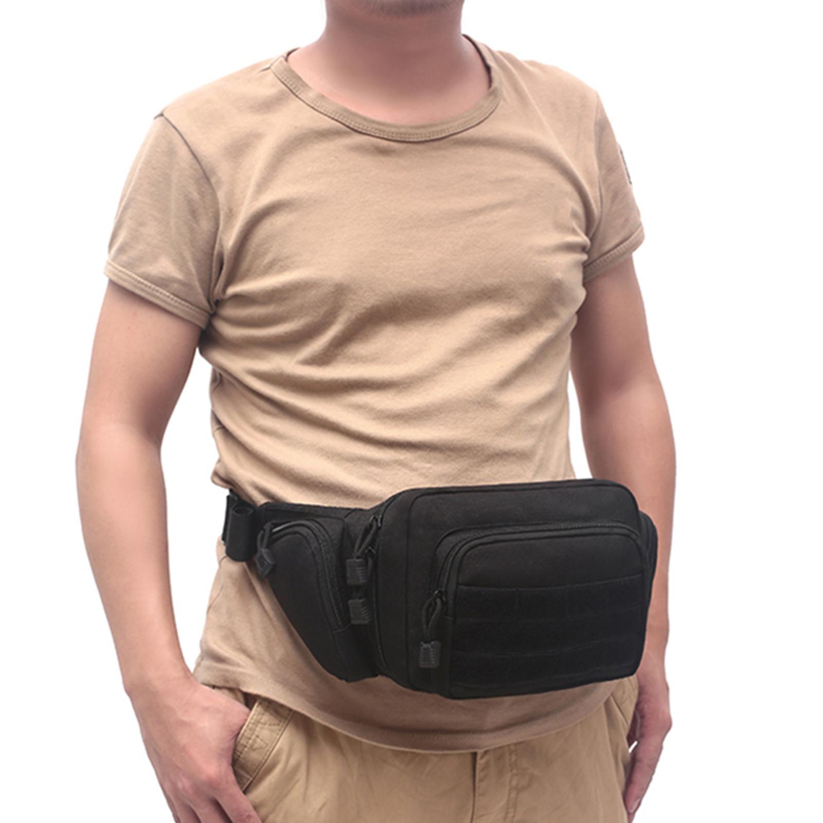 Outdoor Waist Shoulder Bag for Men Women Hiking Sling Chest Pack Crossbody Black