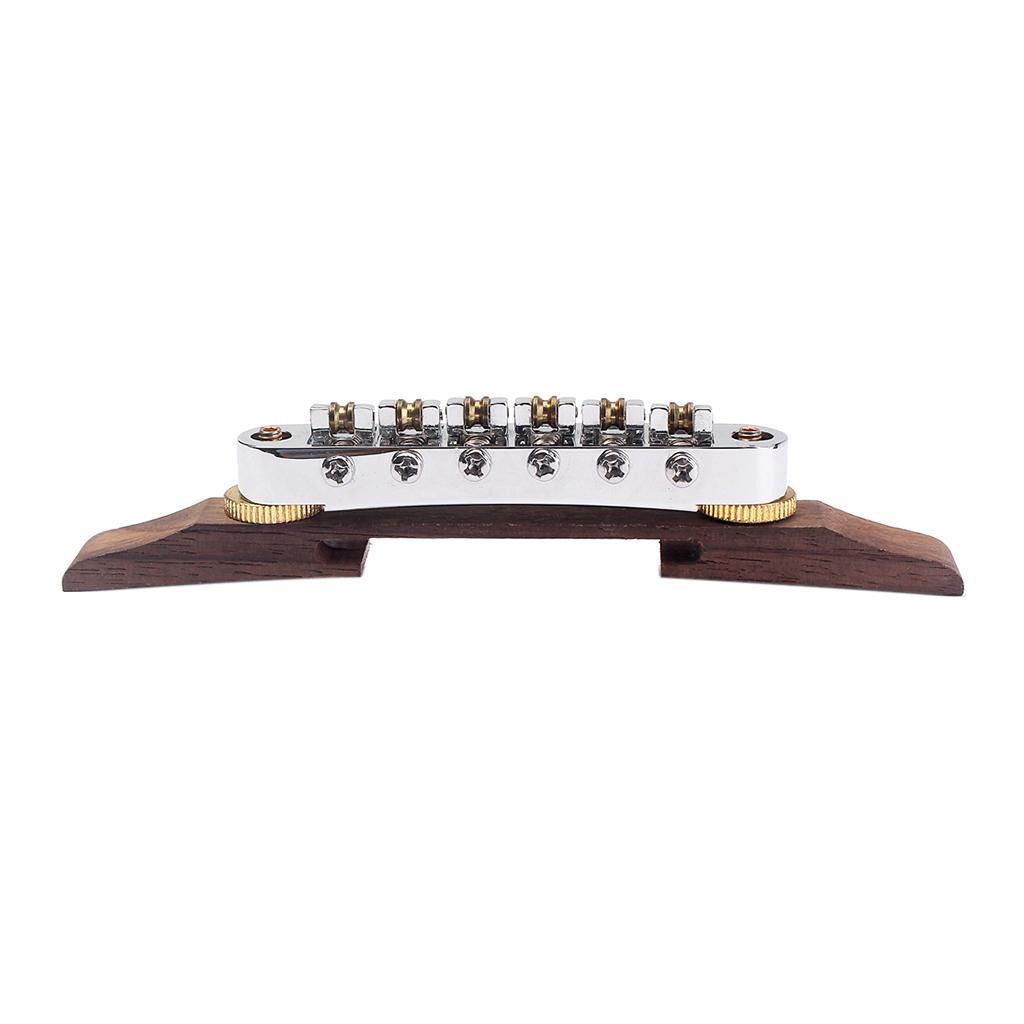 Rosewood Base with Gold Roller Saddle Bridge Tailpiece for Jazz Guitar