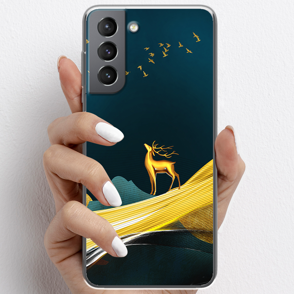 Ốp lưng cho Samsung Galaxy S21, S21+, Galaxy S21 FE nhựa TPU mẫu Nai vàng