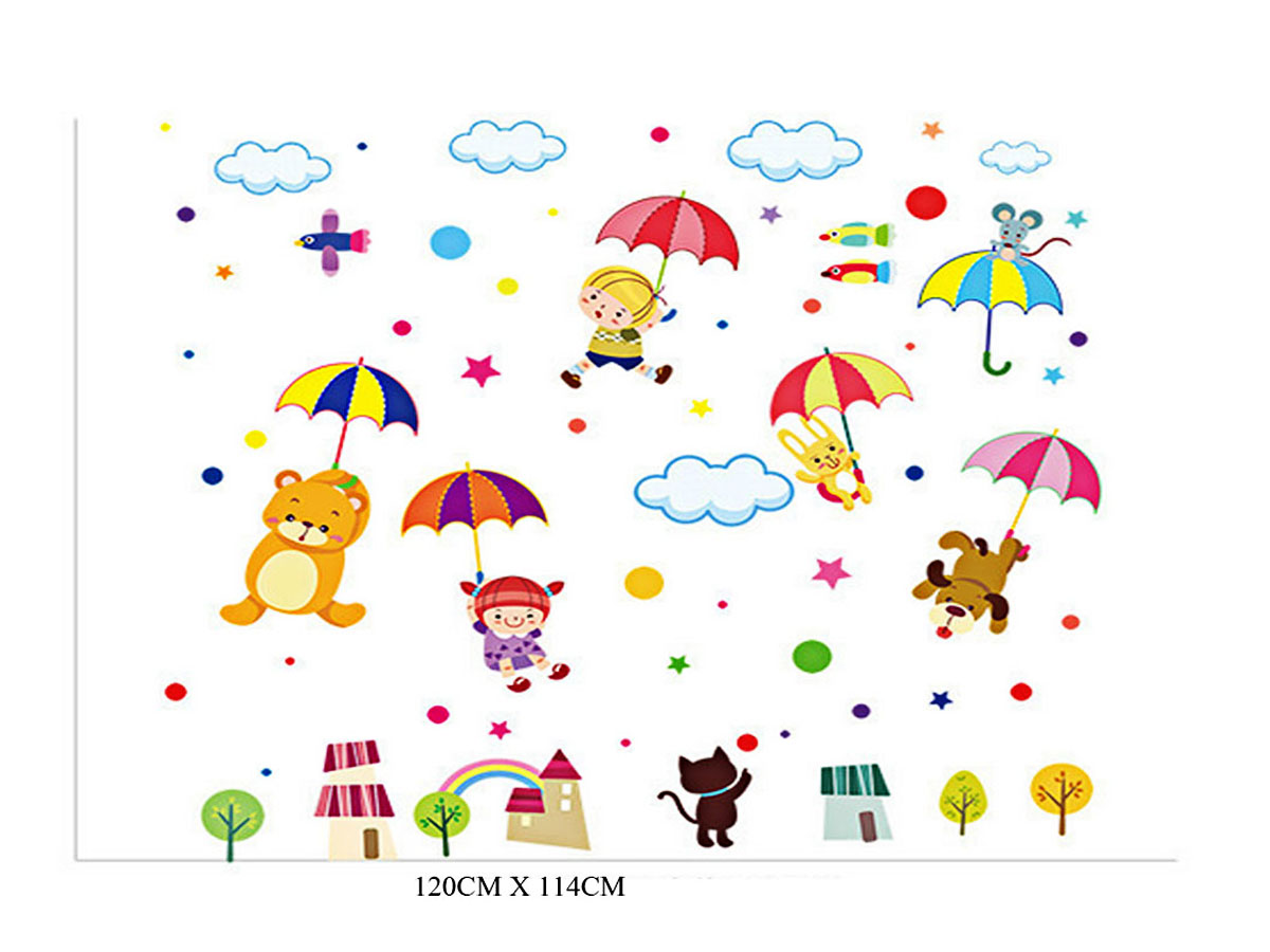 Decal dán tường cho bé - gấu đu ô xl8217