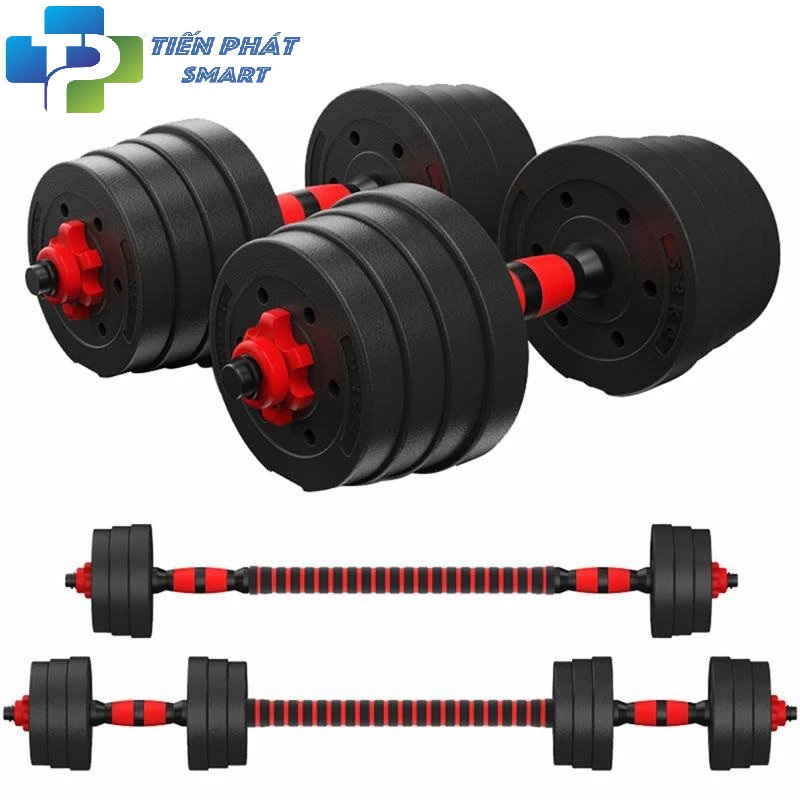 Bộ Tạ Tập Gym Tại Nhà 40kg - Bộ Tạ Tay Đa Năng Điều Chỉnh Cân Nặng - Kết Hợp Tạ Tay, Tạ Đẩy, Tạ Đòn - Phân loại (40kg) - Hàng Chính Hãng