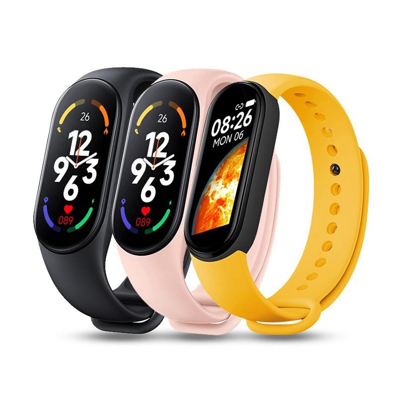 M7 Watch Smart Watch SmartBand Nhịp tim Smartwatch Thể dục theo dõi huyết áp thể thao thể thao cho Mi Band 7 MEN Women Color: Pink