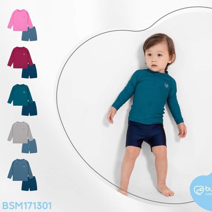 Bộ bơi dài tay quần đùi Bu baby cho bé 6 tháng đến 4 tuổi - Áo Hồng