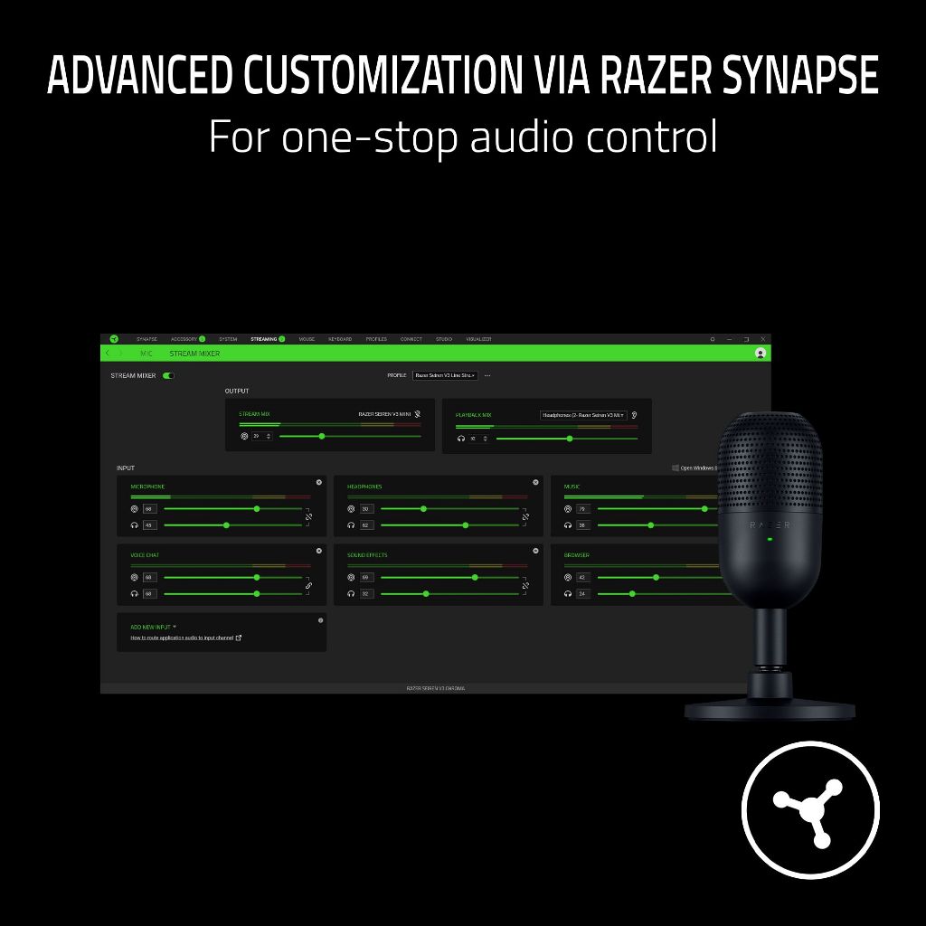 Thiết bị Microphone Razer Seiren V3 Mini - Hàng chính hãng