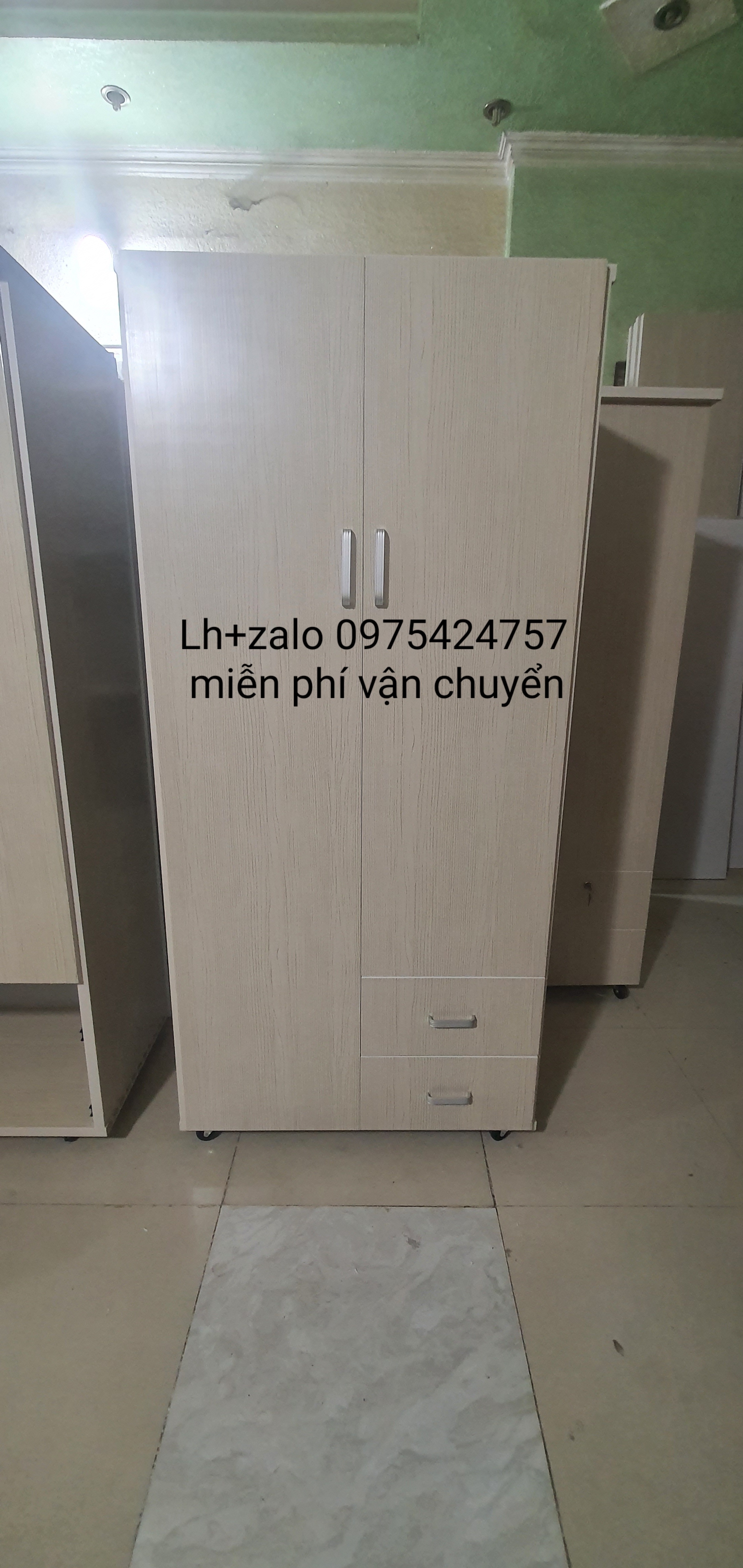 Tủ nhựa đài loan 2 cánh màu gỗ