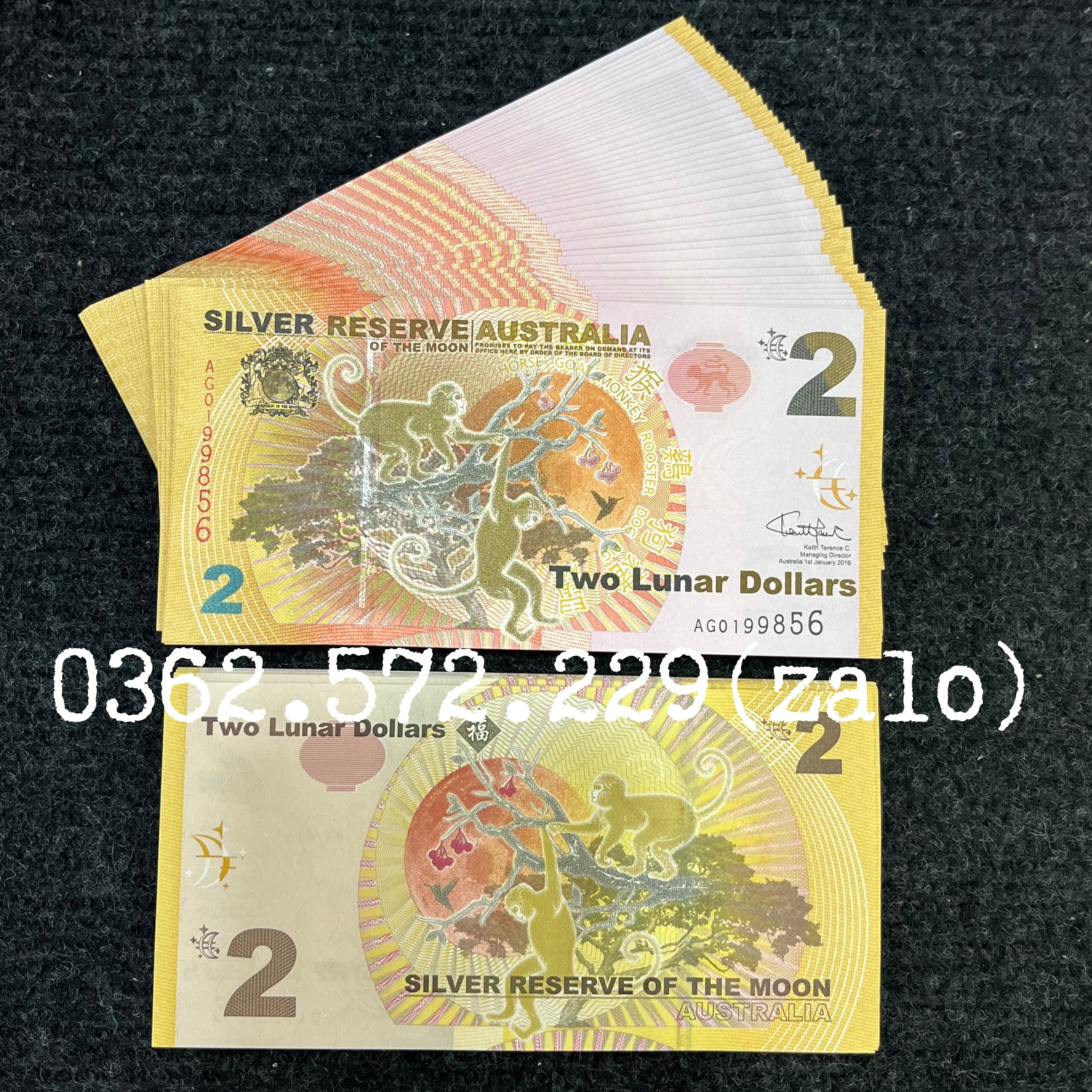Tiền 2 Đô Con Khỉ Úc Tuyệt Đẹp Kèm Folder