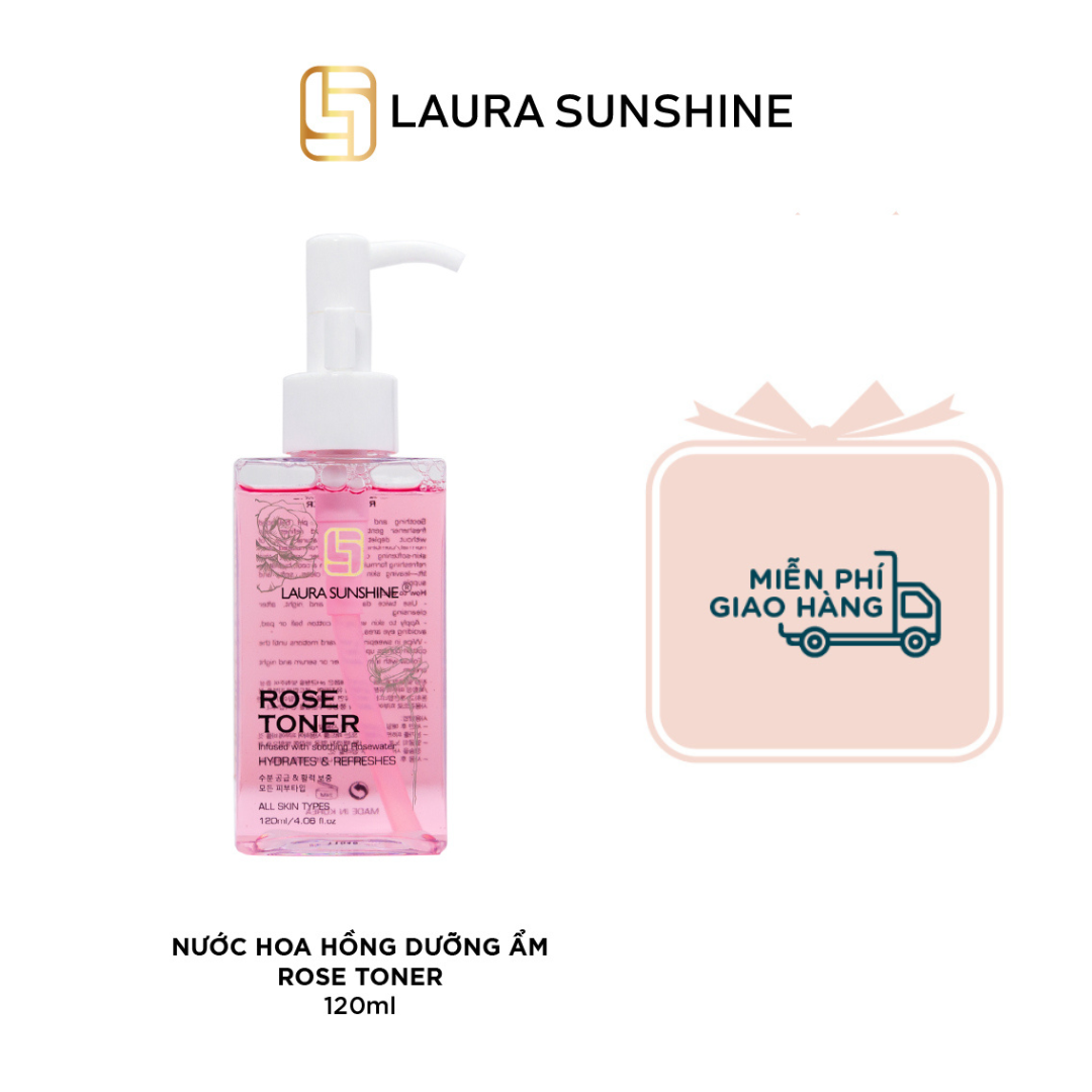 Nước hoa hồng cân bằng da Hàn Quốc 120ml - Rose Toner - Laura Sunshine - Nhật Kim Anh