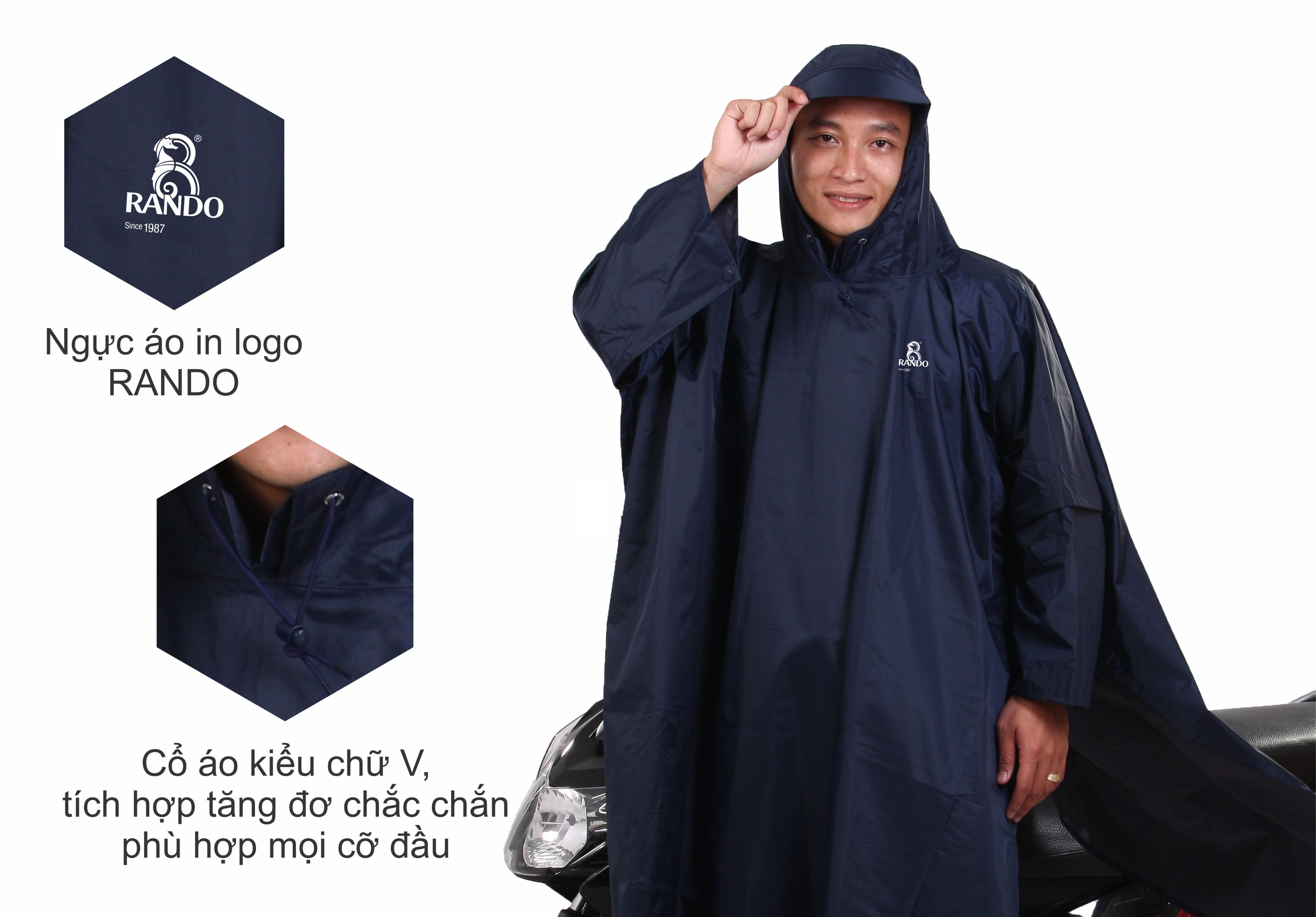 Hình ảnh Áo Mưa Rando Poncho Vải Best – Loại cao cấp