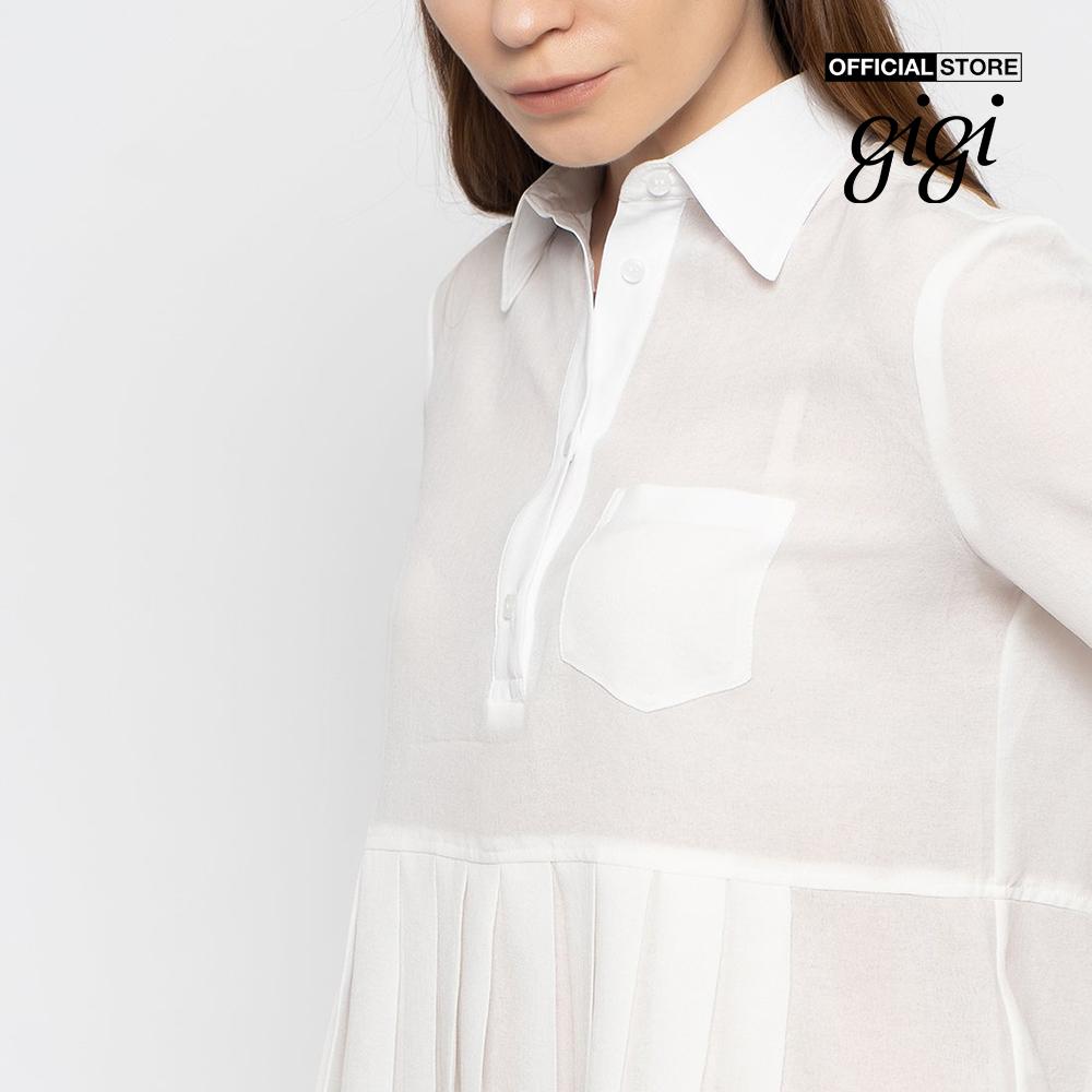 GIGI - Áo kiểu nữ tay ngắn cổ bẻ Pleat Peplum Polo G1108B212237