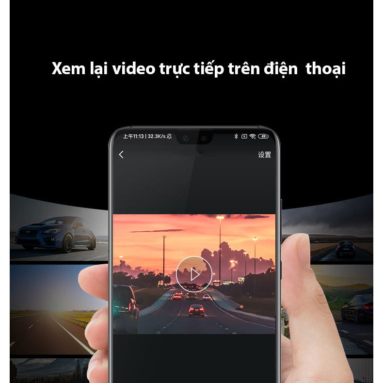 Camera Hành Trình Wifi Q3 2K 2560x1440P Kết Nối Điện Thoại, Màn Hình Android/iOS
