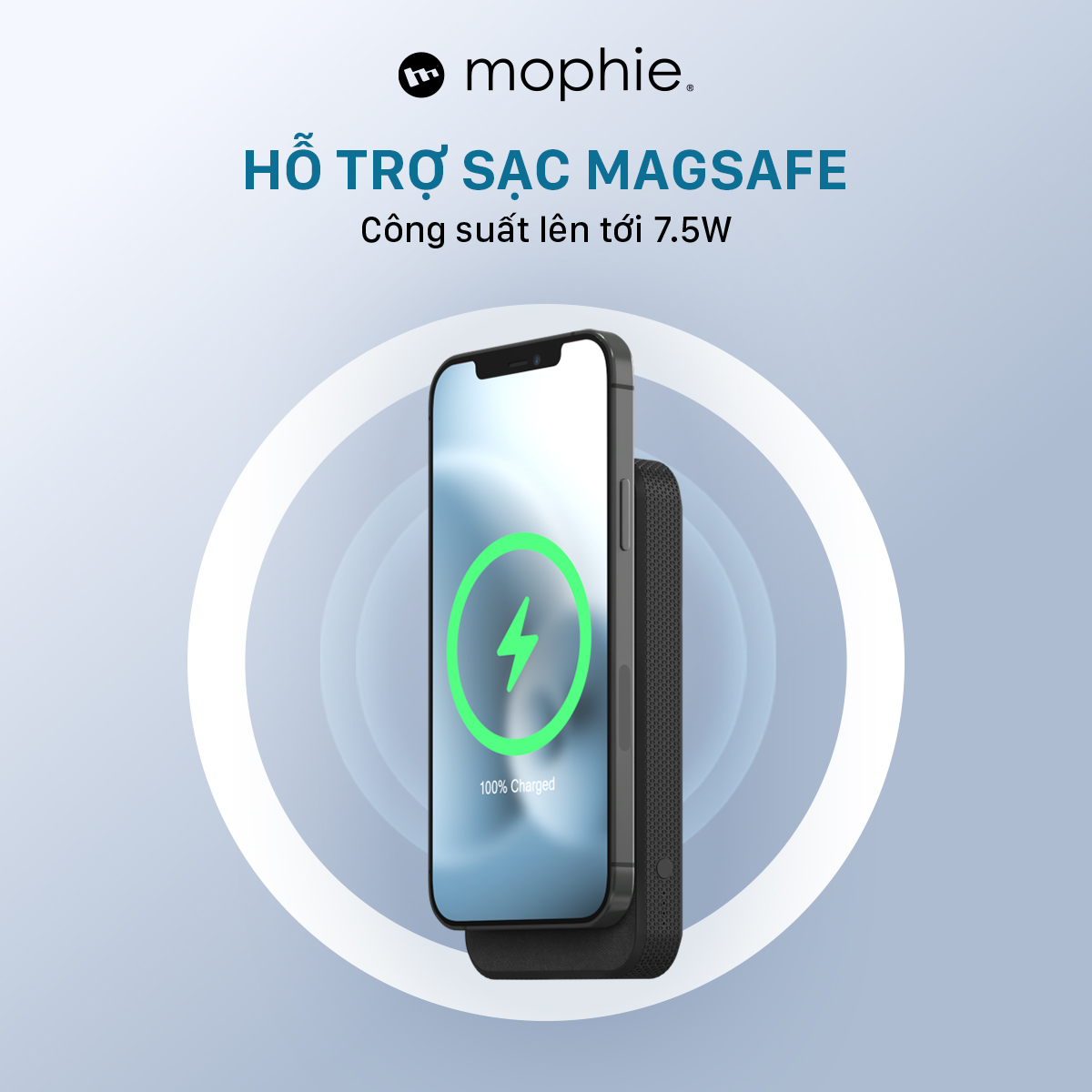 Sạc dự phòng không dây Mophie Snap+ Powerstation Stand 10,000mAh - Hàng chính hãng