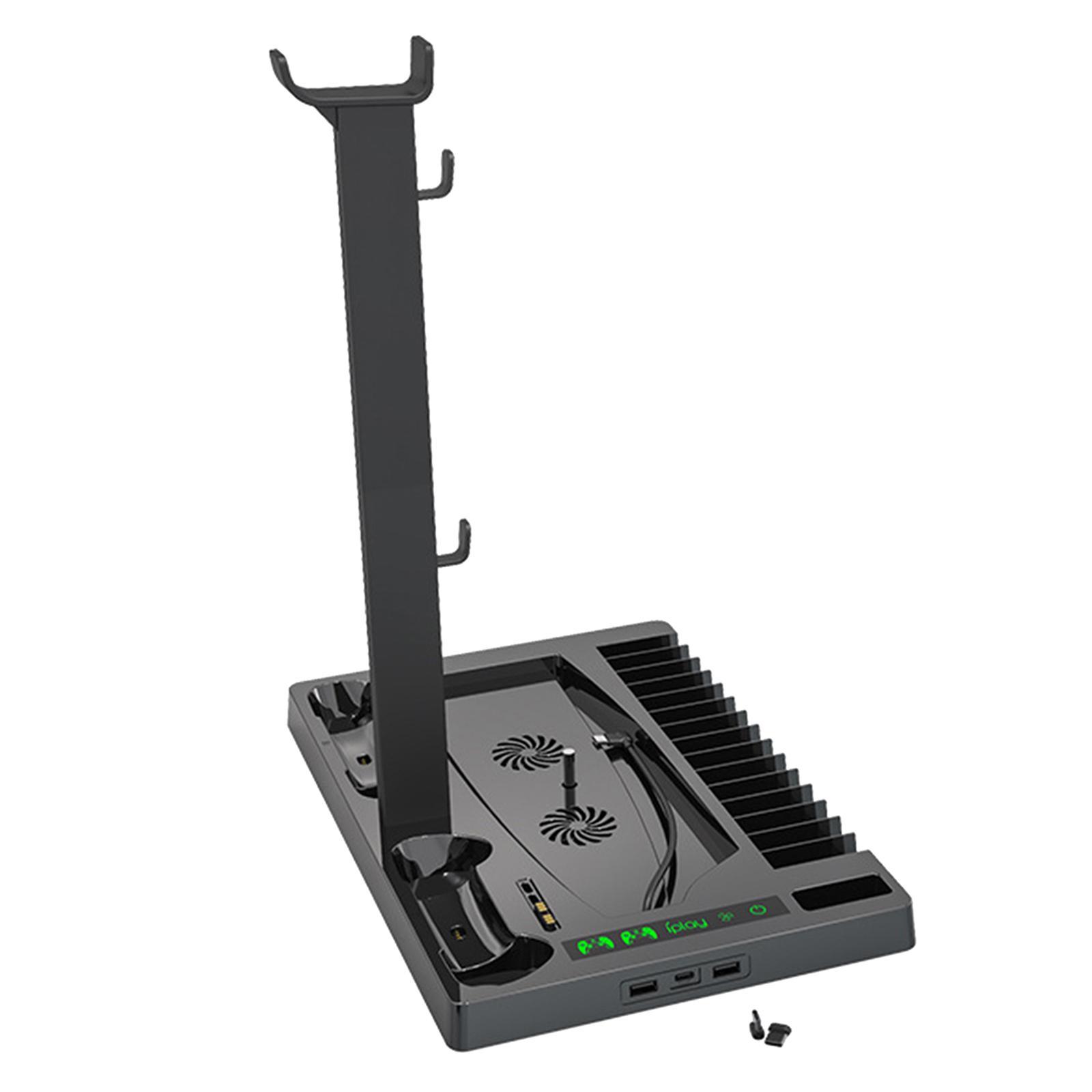 Vertical Stand with Cooling Fan USB Hub For PS5 Dual Controller Consoles