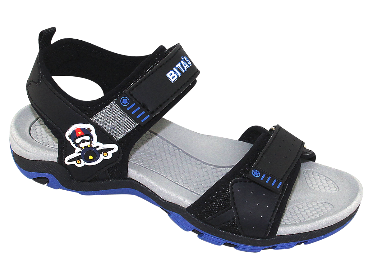 Sandal đế bằng bé trai Bita's SETY.24 (Đen + Đỏ)
