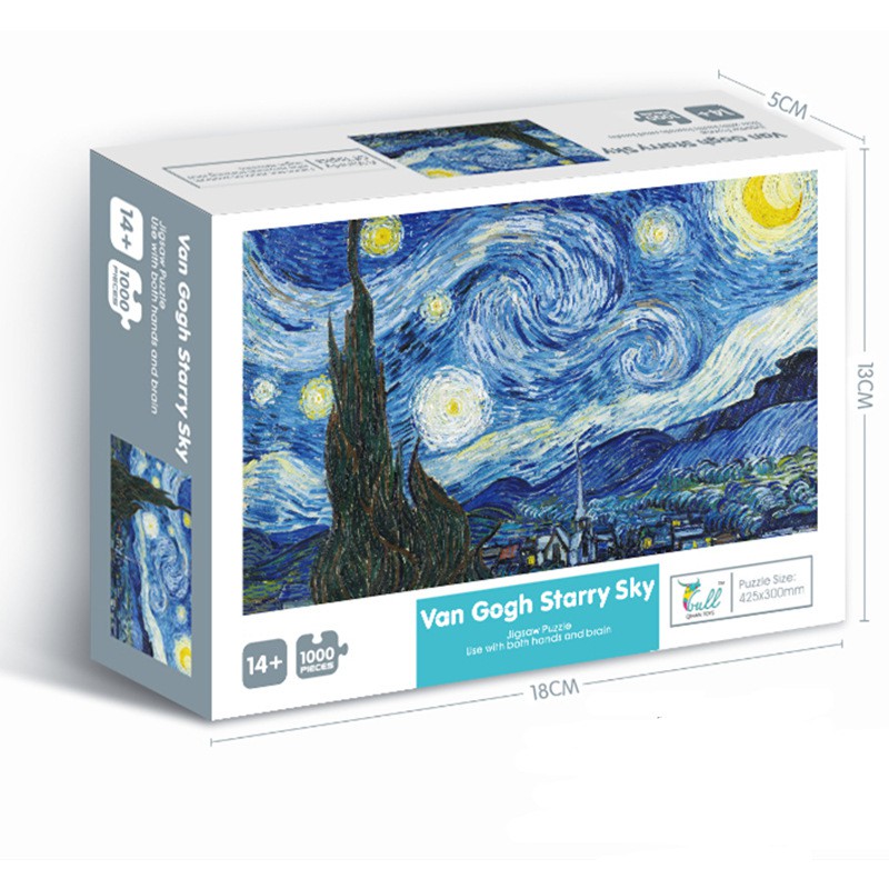 Bộ Tranh Ghép Xếp Hình 1000 Chi Tiết Van Gogh Starry Sky Thú Vị Cao Cấp