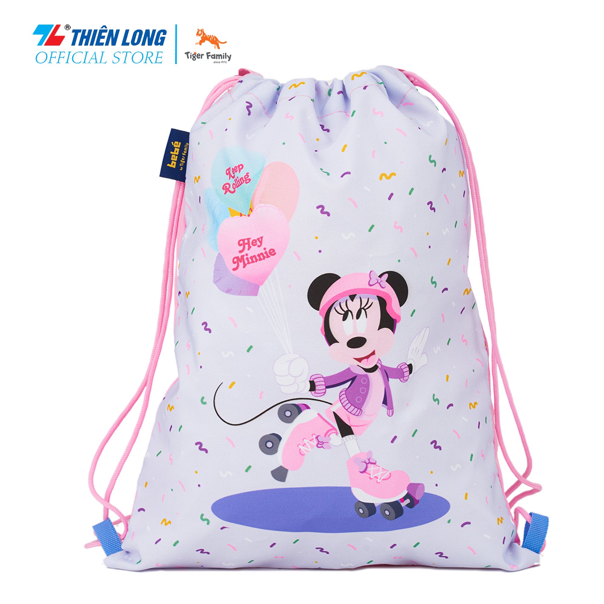 Combo cặp chống gù Thiên Long Điểm 10 Nature Quest kèm túi rút bình nước Minnie